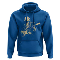 George Washington Rock Star Vintage Portrait Hoodie Funny Electric Guitar Player Founding Father Retro Aesthetic Patriotic Graphic