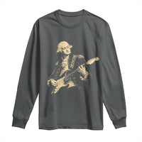 George Washington Rock Star Vintage Portrait Long Sleeve Shirt Funny Electric Guitar Player Founding Father Retro Aesthetic Patriotic Graphic