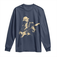 George Washington Rock Star Vintage Portrait Long Sleeve Shirt Funny Electric Guitar Player Founding Father Retro Aesthetic Patriotic Graphic