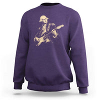 George Washington Rock Star Vintage Portrait Sweatshirt Funny Electric Guitar Player Founding Father Retro Aesthetic Patriotic Graphic
