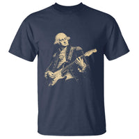 George Washington Rock Star Vintage Portrait T Shirt Funny Electric Guitar Player Founding Father Retro Aesthetic Patriotic Graphic