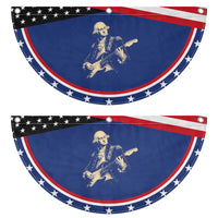 George Washington Rock Star Vintage Portrait Patriotic Fan Flag Funny Electric Guitar Player Founding Father Retro Aesthetic Graphic