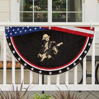 George Washington Rock Star Vintage Portrait Patriotic Fan Flag Funny Electric Guitar Player Founding Father Retro Aesthetic Graphic