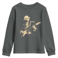 George Washington Rock Star Vintage Portrait Youth Sweatshirt Funny Electric Guitar Player Founding Father Retro Aesthetic Patriotic Graphic