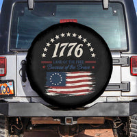 1776 Land of the Free Distressed Arch Graphic Spare Tire Cover Vintage Betsy Ross American Flag Stars Retro Patriotic