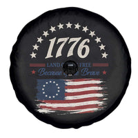1776 Land of the Free Distressed Arch Graphic Spare Tire Cover Vintage Betsy Ross American Flag Stars Retro Patriotic
