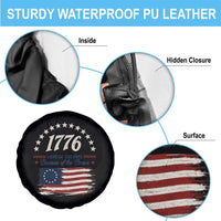 1776 Land of the Free Distressed Arch Graphic Spare Tire Cover Vintage Betsy Ross American Flag Stars Retro Patriotic
