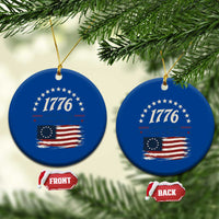 1776 Land of the Free Distressed Arch Graphic Ceramic Ornament Vintage Betsy Ross American Flag Stars Retro Patriotic