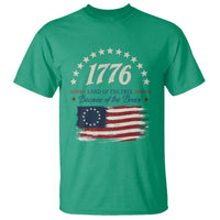 1776 Land of the Free Distressed Arch Graphic T Shirt Vintage Betsy Ross American Flag Stars Retro Patriotic