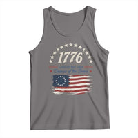 1776 Land of the Free Distressed Arch Graphic Tank Top Vintage Betsy Ross American Flag Stars Retro Patriotic