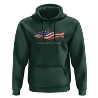 America 250th Anniversary Patriotic Fish Graphic Hoodie American Flag Salmon Trout Fishing 1776 to 2026 Semiquincentennial