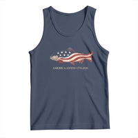 America 250th Anniversary Patriotic Fish Graphic Tank Top American Flag Salmon Trout Fishing 1776 to 2026 Semiquincentennial