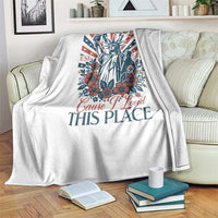 I'm Just Mad As Hell Cause I Love This Place Throw Blanket Vintage Statue of Liberty Patriotic Retro Flora