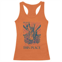 I'm Just Mad As Hell Cause I Love This Place Racerback Tank Top Vintage Statue of Liberty Patriotic Retro Flora