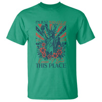 I'm Just Mad As Hell Cause I Love This Place T Shirt Vintage Statue of Liberty Patriotic Retro Flora