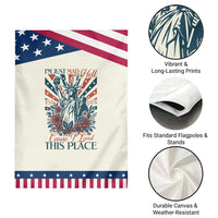 I'm Just Mad As Hell Cause I Love This Place Patriotic Garden Flag Vintage Statue of Liberty Retro Flora