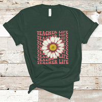 Teacher Life T Shirt Back To School Inspiration Groovy Daisy - Wonder Print Shop