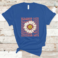 Teacher Life T Shirt Back To School Inspiration Groovy Daisy - Wonder Print Shop