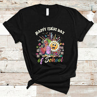 Happy First Day Of School T Shirt Back To School Retro Groovy - Wonder Print Shop