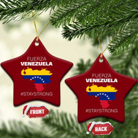 Fuerza Venezuela Strong Solidarity Ceramic Ornament Hope Support Venezuelan Patriotic Flag Map