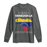 Fuerza Venezuela Strong Solidarity Long Sleeve Shirt Hope Support Venezuelan Patriotic Flag Map