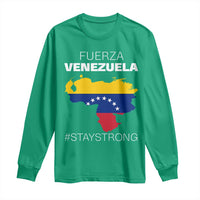 Fuerza Venezuela Strong Solidarity Long Sleeve Shirt Hope Support Venezuelan Patriotic Flag Map