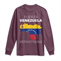 Fuerza Venezuela Strong Solidarity Long Sleeve Shirt Hope Support Venezuelan Patriotic Flag Map