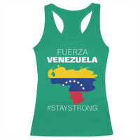 Fuerza Venezuela Strong Solidarity Racerback Tank Top Hope Support Venezuelan Patriotic Flag Map