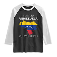 Fuerza Venezuela Strong Solidarity Raglan Shirt Hope Support Venezuelan Patriotic Flag Map