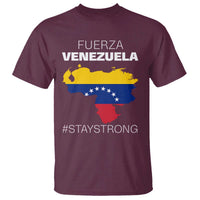 Fuerza Venezuela Strong Solidarity T Shirt Hope Support Venezuelan Patriotic Flag Map