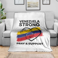 Venezuela Strong Pray and Support Throw Blanket Solidarity Patriotic Venezuelan Flag Map Heart
