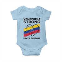 Venezuela Strong Pray and Support Baby Onesie Solidarity Patriotic Venezuelan Flag Map Heart