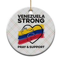 Venezuela Strong Pray and Support Ceramic Ornament Solidarity Patriotic Venezuelan Flag Map Heart