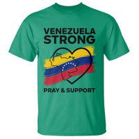 Venezuela Strong Pray and Support T Shirt Solidarity Patriotic Venezuelan Flag Map Heart