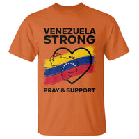Venezuela Strong Pray and Support T Shirt Solidarity Patriotic Venezuelan Flag Map Heart
