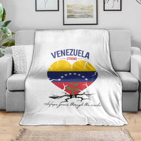 Venezuela Strong Healing Support Throw Blanket Hope Grows Through Cracks Venezuelan Flag Heart