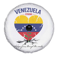 Venezuela Strong Healing Support Spare Tire Cover Hope Grows Through Cracks Venezuelan Flag Heart