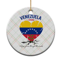 Venezuela Strong Healing Support Ceramic Ornament Hope Grows Through Cracks Venezuelan Flag Heart