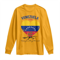 Venezuela Strong Healing Support Long Sleeve Shirt Hope Grows Through Cracks Venezuelan Flag Heart
