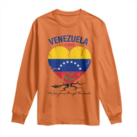 Venezuela Strong Healing Support Long Sleeve Shirt Hope Grows Through Cracks Venezuelan Flag Heart