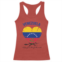 Venezuela Strong Healing Support Racerback Tank Top Hope Grows Through Cracks Venezuelan Flag Heart