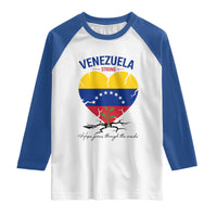 Venezuela Strong Healing Support Raglan Shirt Hope Grows Through Cracks Venezuelan Flag Heart