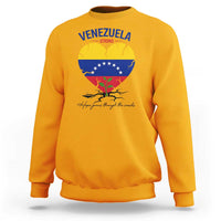 Venezuela Strong Healing Support Sweatshirt Hope Grows Through Cracks Venezuelan Flag Heart
