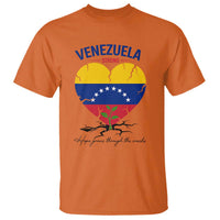 Venezuela Strong Healing Support T Shirt Hope Grows Through Cracks Venezuelan Flag Heart