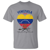 Venezuela Strong Healing Support T Shirt Hope Grows Through Cracks Venezuelan Flag Heart
