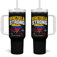 Venezuela Strong Support and Solidarity Tumbler With Handle Patriotic Venezuelan Flag Country Map