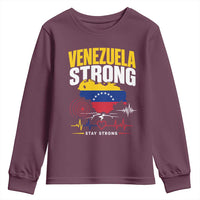 Venezuela Strong Support and Solidarity Youth Sweatshirt Patriotic Venezuelan Flag Country Map