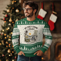 My Give A Damn Is Broken Funny Retirement Graphic Ugly Christmas Sweater Beach Vacation IDGAF Chill Mode No Problem