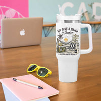 My Give A Damn Is Broken Funny Retirement Graphic Tumbler With Handle Beach Vacation IDGAF Chill Mode No Problem