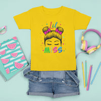 Lil Miss Kindergarten T Shirt For Kid Cute Kinder Girl Era Hair Bun - Wonder Print Shop
